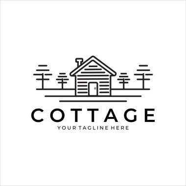 kulübe veya logo hattı sanat minimalist vektör illüstrasyon tasarımı