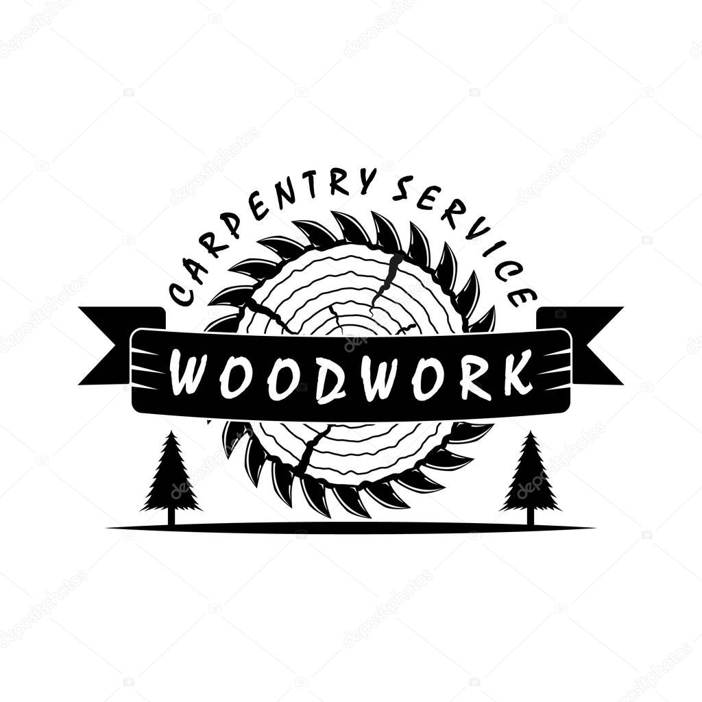 Carpenter logo vector vintage illustration template design