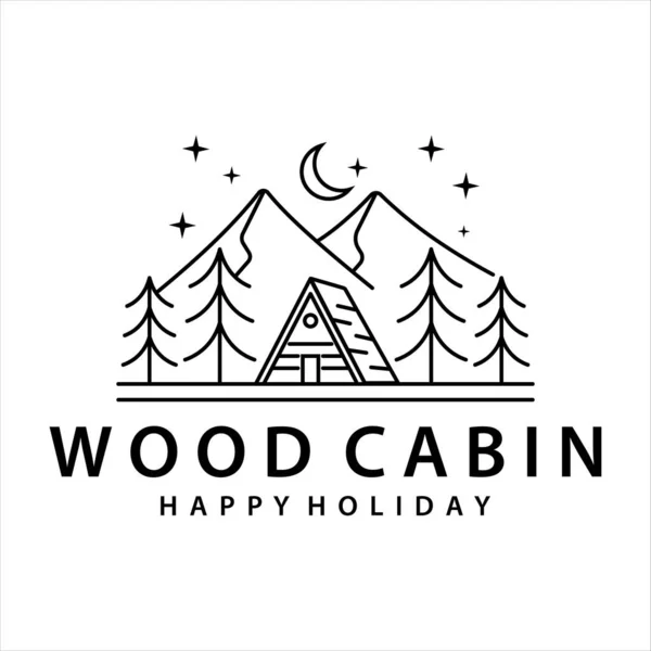 kabin ya da kulübe çizgisi sanat logosu çizim şablonu ikon tasarımı