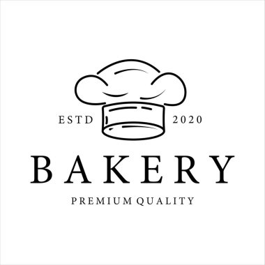 Pastane logosu çizimi sanat vektör çizimi şablon ikon tasarımı. İş yeri logosu için şef logosu konsepti.