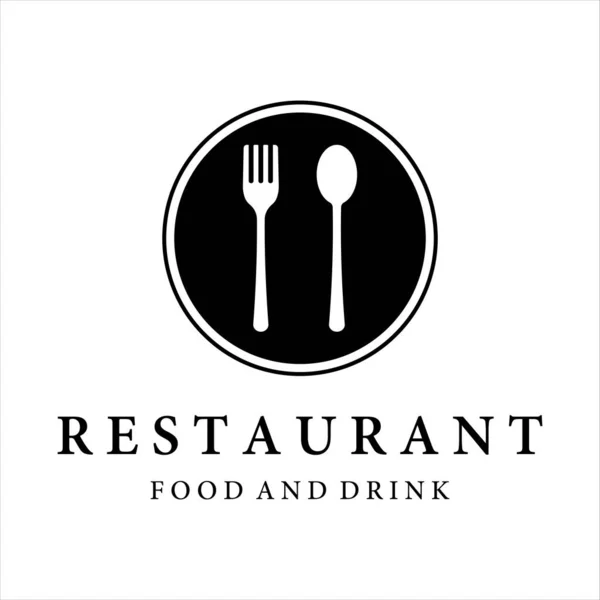 Cuchara Tenedor Para Logotipo Del Restaurante Diseño Plantilla Ilustración Vector — Vector de stock