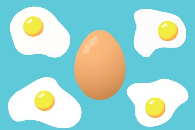 Mavi arkaplan vektör çiziminde yumurtalar