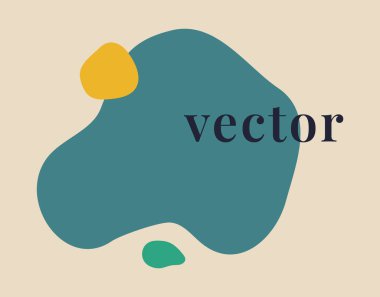 Soyut pankart tasarımı. Modern damlacık organik element, yuvarlak sıvı amip şekli, satış afişi. Vektör illüstrasyonu