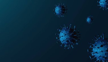 Coronavirus 'un 3 boyutlu görüntüsü. Hayati tehlike arz eden Covid-19 virüsünün tıbbi konsepti.