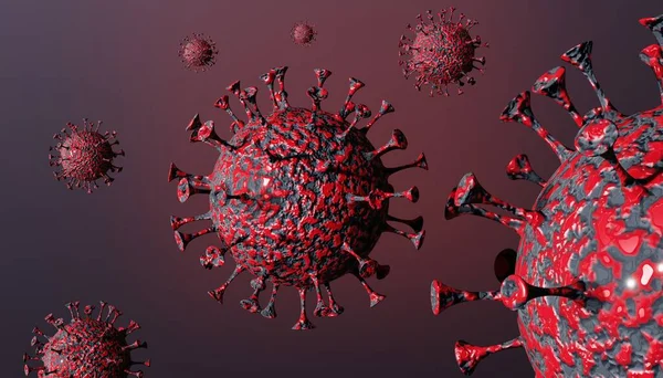 Renderização Coronavirus Conceito Médico Surto Vírus Covid Com Risco Vida — Fotografia de Stock