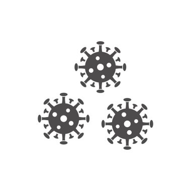 Düz stil Coronavirus simgesi. Vektör illüstrasyonu.