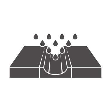 Düz biçimli yol boşaltma sistemi simgesi. Vektör illüstrasyonu.