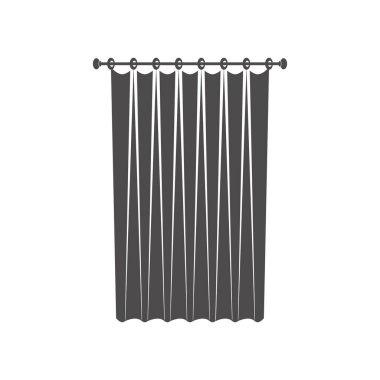 Düz stil duş perdesi simgesi. Vektör illüstrasyonu.