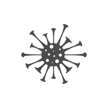 Düz biçimli Covid-19 simgesi. Vektör illüstrasyonu.