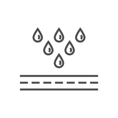 Düz stil ıslak yol simgesi. Vektör illüstrasyonu.