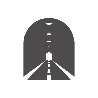 Yol tüneli simgesi düz stil. Vektör illüstrasyonu.