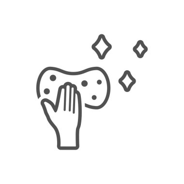 Düz stil duş süngeri simgesi. Vektör illüstrasyonu.