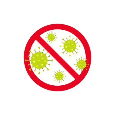 Uyarı işareti. Karantina bölgesi. Düz stil Coronavirus salgını.