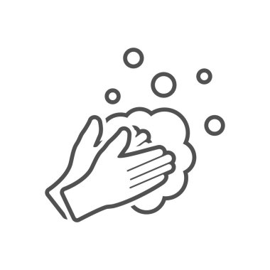 Ellerini düz bir şekilde dezenfekte et. Vektör illüstrasyonu.