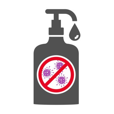 El dezenfektanı simgesi düz stil. Vektör illüstrasyonu..