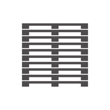 Tahta paletler düz stil simgesi. Vektör illüstrasyonu.