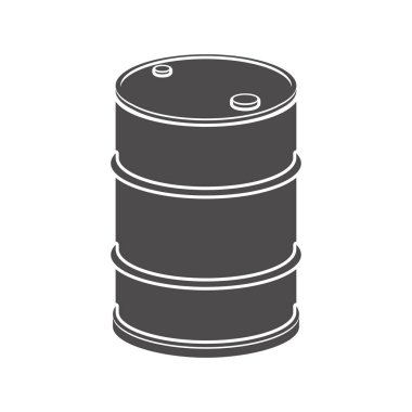 Metal barrel icon in flat style.Vector illustration.