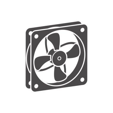 PC cooler.Computer hardware fan icon.Vector illustration.