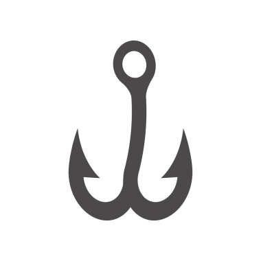 Fishing hook icon in flat style.Vector illustration.