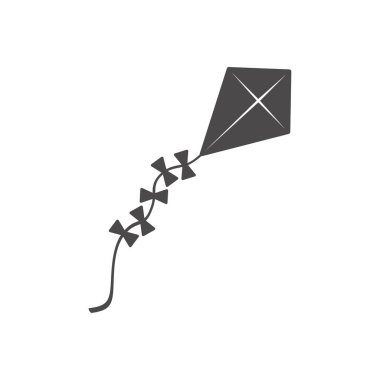 Flying kite icon in flat style.Vector illustration.