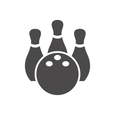 Bowling icon in flat style.Vector illustration.