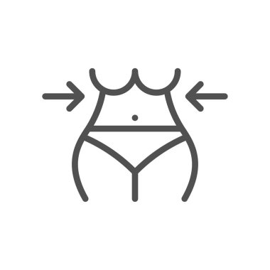 Female figure icon in flat style.Vector illustration.