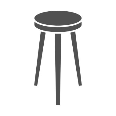 Bar Stool icon in flat style.Vector illustration.