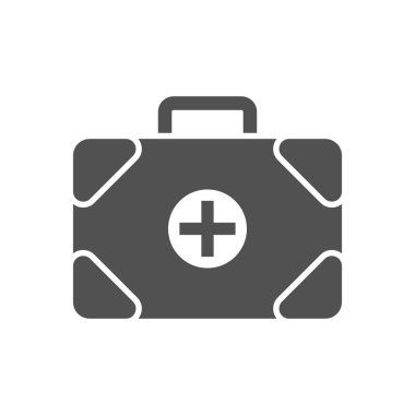 First aid kit icon in flat style.Vector illustration.