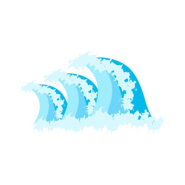 Sea waves icon in flat style.Vector illustration.