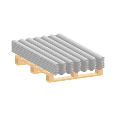 Roofing slate on a pallet.Vector isometric and 3D view.
