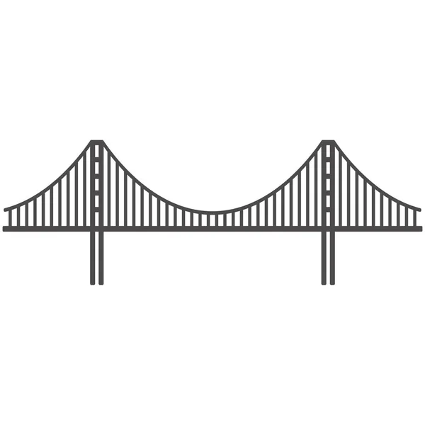 Ikone Der Goldenen Torbrücke Flachen Stile Vektorillustration — Stockvektor