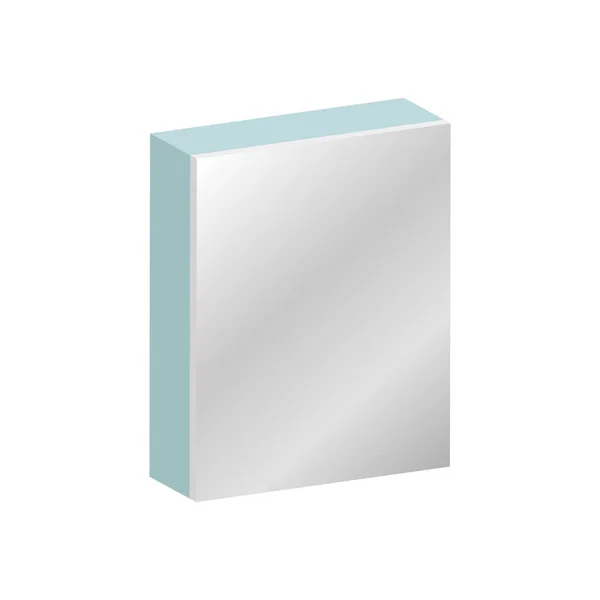 Koupelna Zrcadlo Skříňka Šatní Zrcadlo Poličkou Vektorové Ilustrace Izometrický Pohled — Stockový vektor
