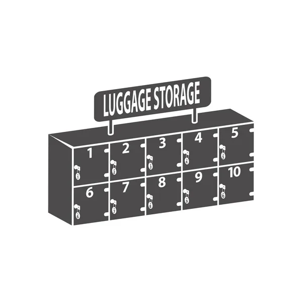 Luggage Storage Transparent Cells Storage Room Supermarket Icon Flat Style — Stock Vector