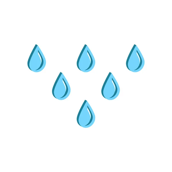 Illustrazione Vettoriale Raindrops Icon Vista Isometrica — Vettoriale Stock
