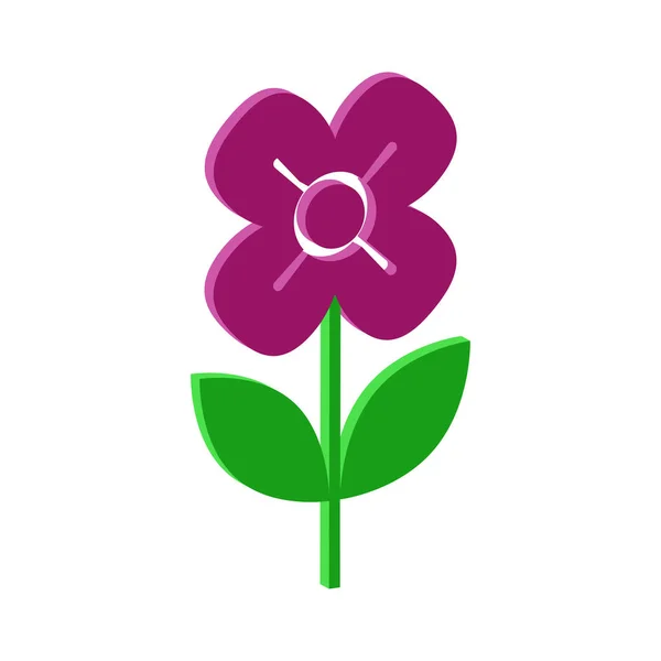 Flower Pink Color Icon Vector Illustration — 스톡 벡터
