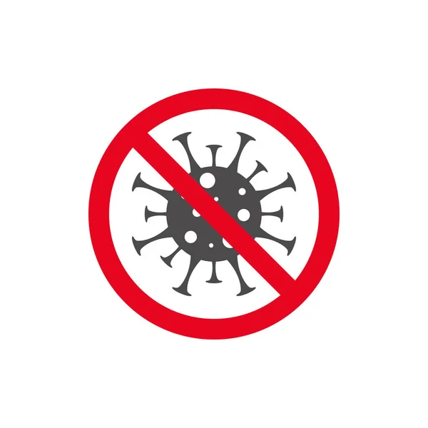 Warning Sign Quarantine Zone Coronavirus Epidemic Flat Style — Stock Vector