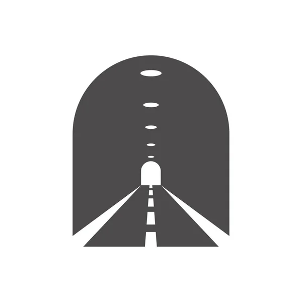 Yol Tüneli Simgesi Düz Stil Vektör Illüstrasyonu — Stok Vektör
