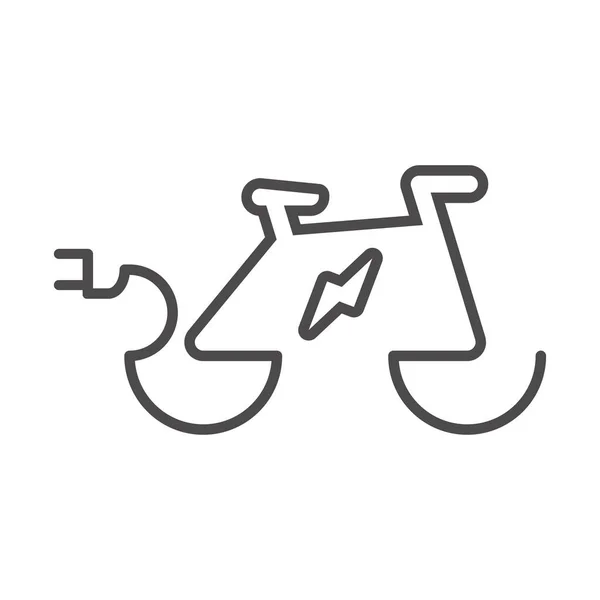 Vélo Électrique Sur Une Icône Batterie Rechargeable Style Plat Illustration — Image vectorielle