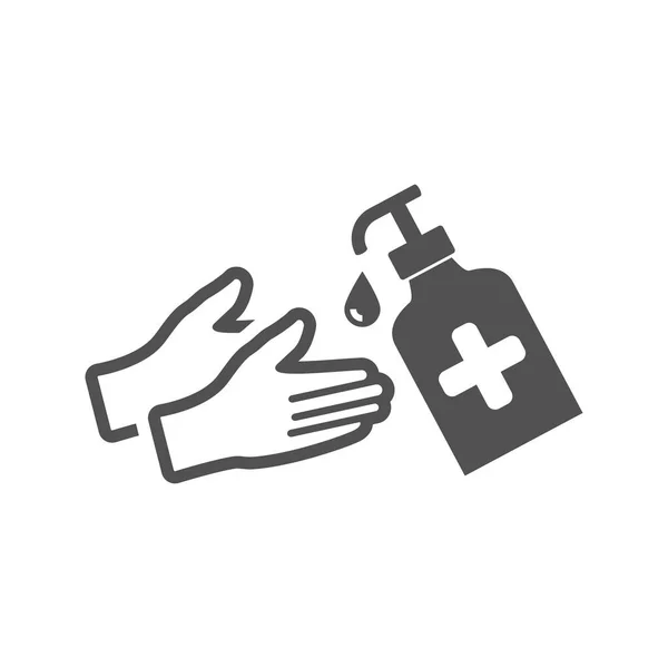 Sanitize Your Hands Icon Flat Style Vector Illustration — Stock Vector