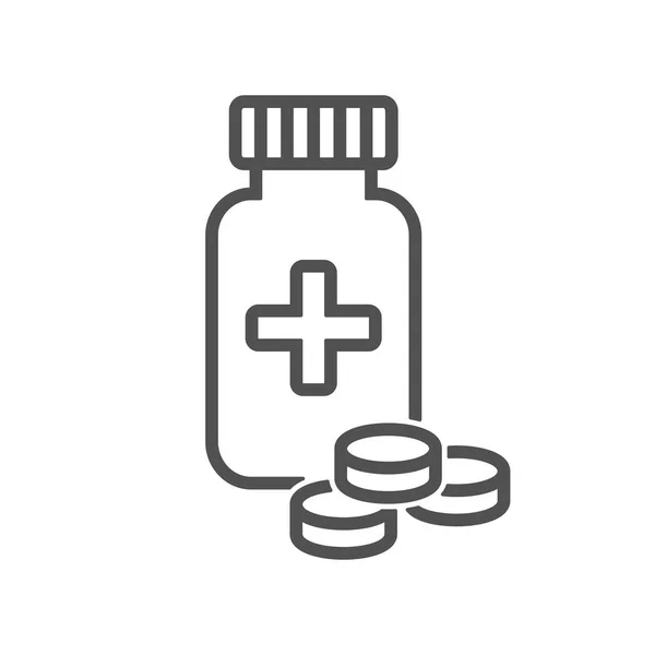 Pills Bottle Icon Flat Style Vector Illustration — Stock Vector