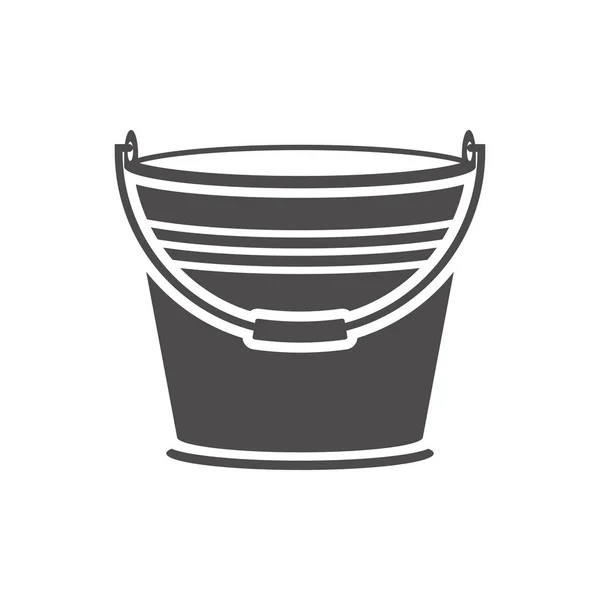 Bucket Icon Flat Style Vector Illustration — Stock Vector