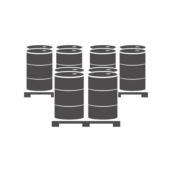 Metal Barrels Pallet Icon Flat Style Vector Illustration — Stock Vector