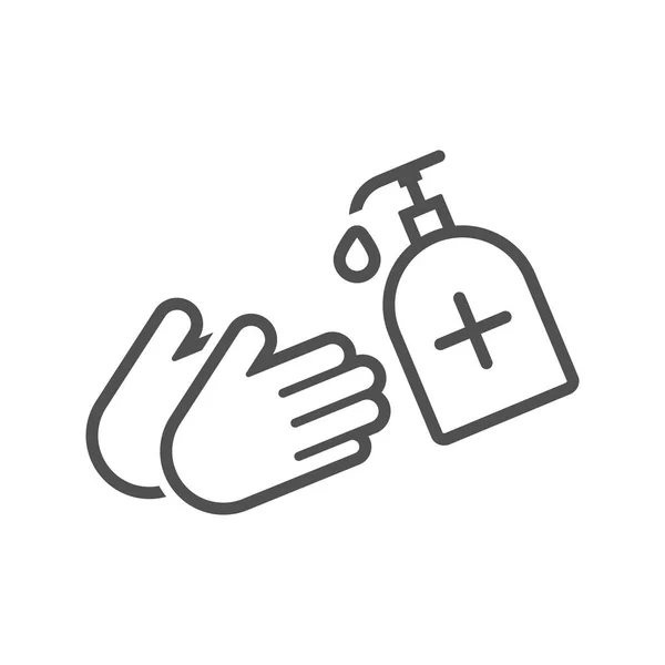 Cleanliness Health Care Sanitize Your Hands Icon Flat Style Vector — Image vectorielle