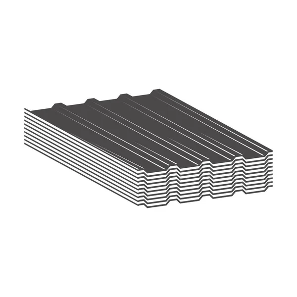 Sheet Metal Profile Roof Fences Icon Flat Style Vector Illustration — ストックベクタ