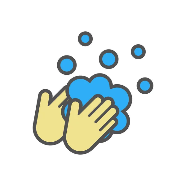 Cleanliness Health Care Wash Your Hands Icon Flat Style Vector — Vetor de Stock