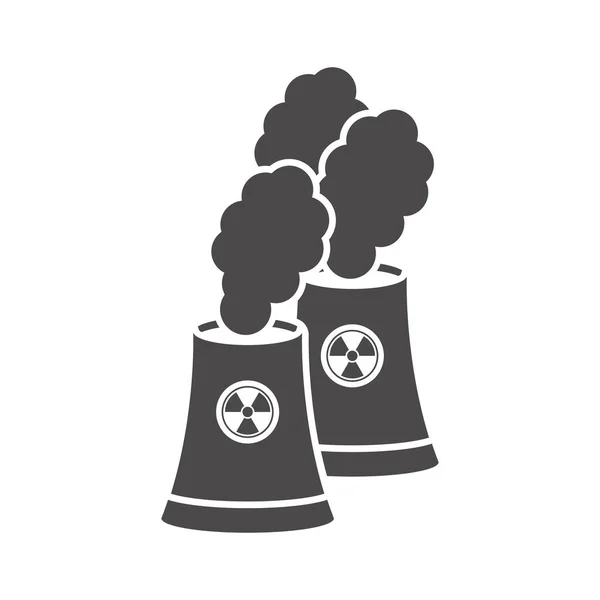 Nuclear Power Plant Towers Icon Vector Illustration — Vettoriale Stock
