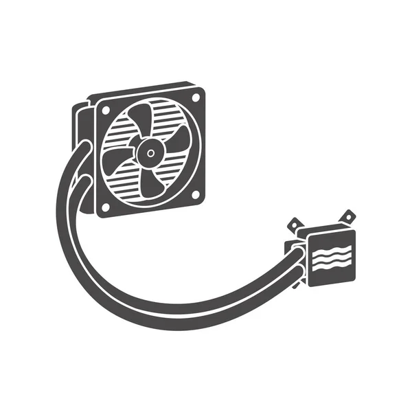 Liquid Cooling System Icon Vector Illustration — Vetor de Stock