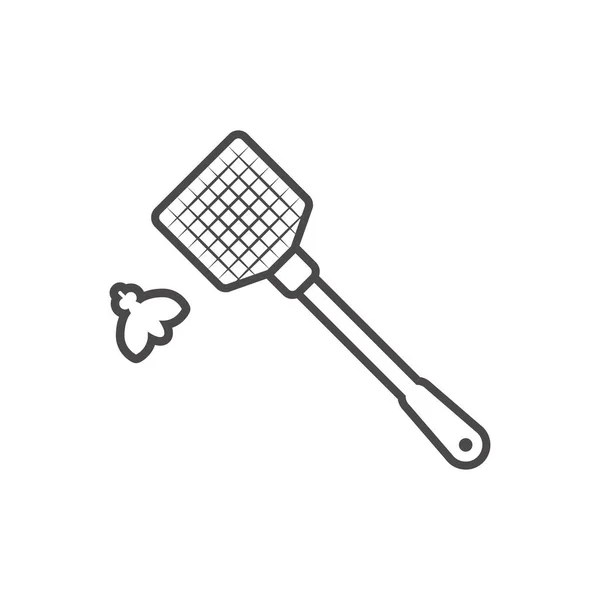 Fly Swatter Para Matar Moscas Insetos Ícone Estilo Plano Ilustração — Vetor de Stock