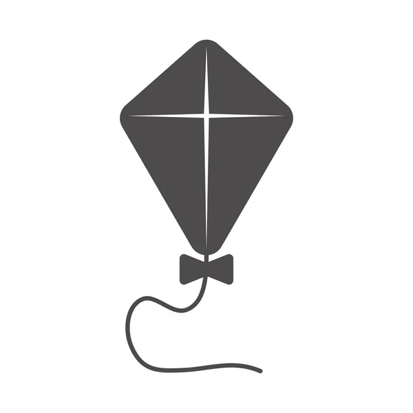 Flying Kite Icon Flat Style Vector Illustration — Stok Vektör