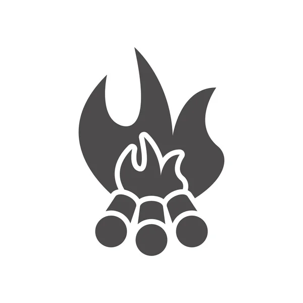 Flammendes Lagerfeuer Symbol Flachen Stil Vektor Illustration — Stockvektor